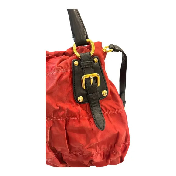 Prada Red/Black Authentic Nylon Tessuto Leather Crossbody Handbag Purse GUC - Picture 6 of 12